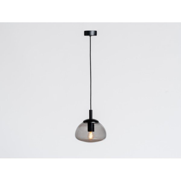 Lampadario nero con paralume in vetro ø 30 cm Flin - CustomForm-image-1