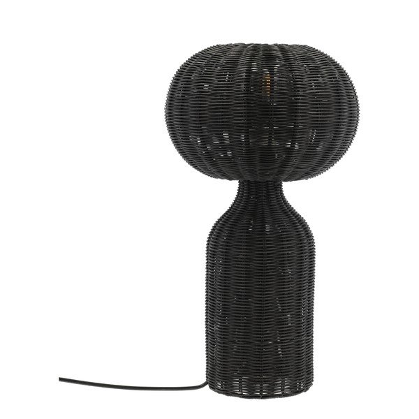 Lampada da tavolo nera con paralume in rattan (altezza 43 cm) Werna - Villa Collection-image-3