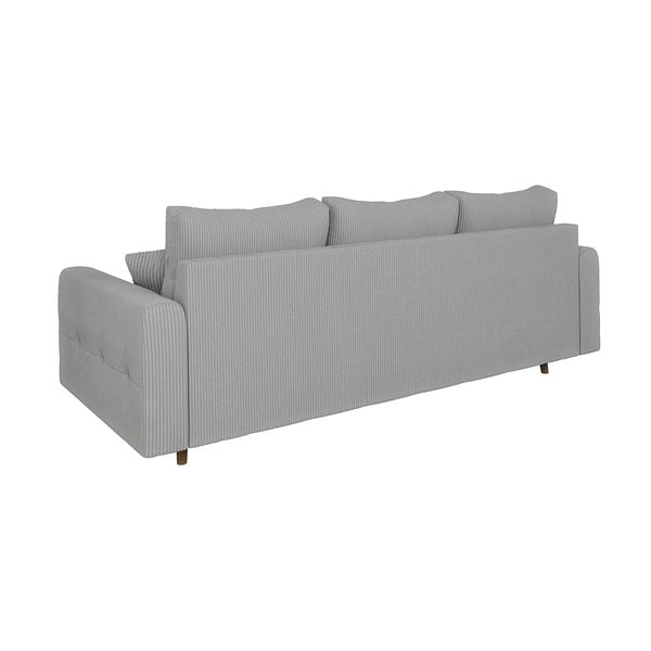 Divano grigio chiaro con rivestimento in velluto a coste 210 cm Ariella – Ropez-image-2