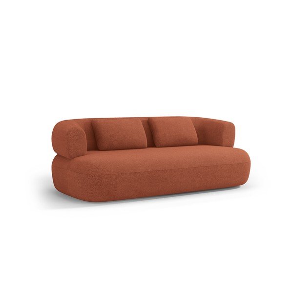 Divano color terracotta con rivestimento in bouclé 178 cm Jenny – Micadoni 