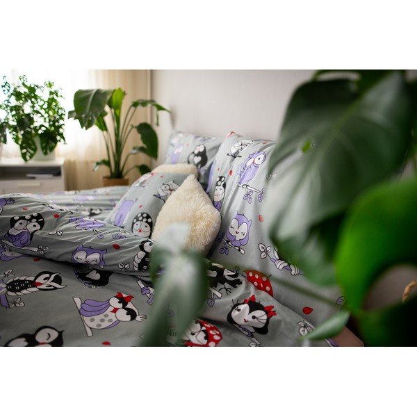 Biancheria da letto grigia in cotone per letto singolo, 140 x 200 cm Vogel - Cotton House-image-4