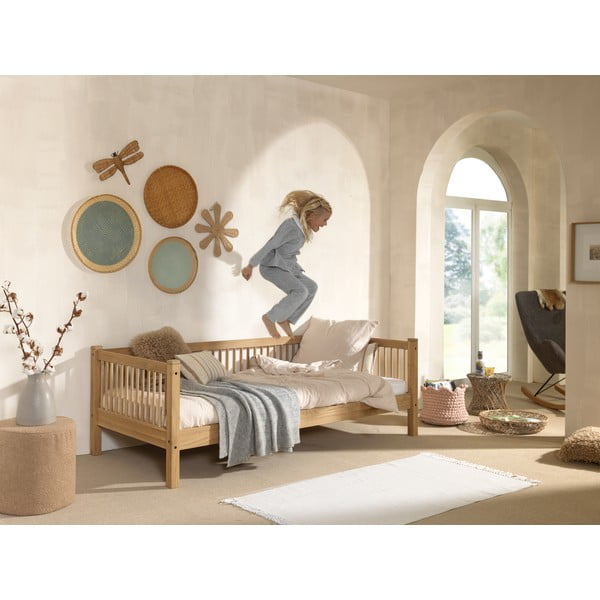 Letto per bambini in legno di quercia in colore naturale 90x200 cm Forrest - Vipack-image-4