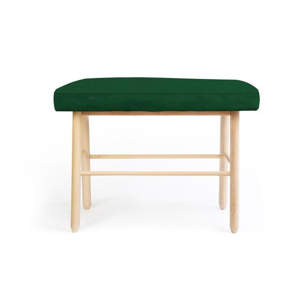 Sedia in legno di pino con rivestimento in velluto verde scuro - Velvet Atelier