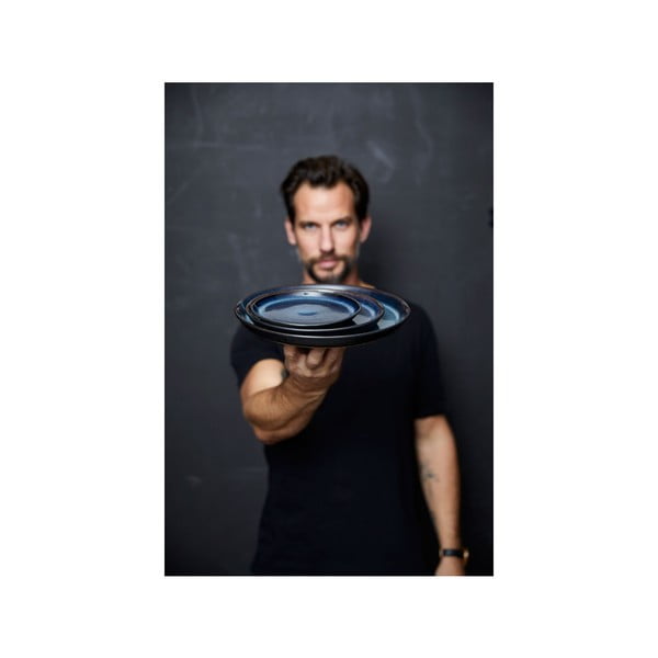 Piatto da dolce nero/blu in gres ø 17 cm Gastro Dark Blue/Black – Bitz-image-4