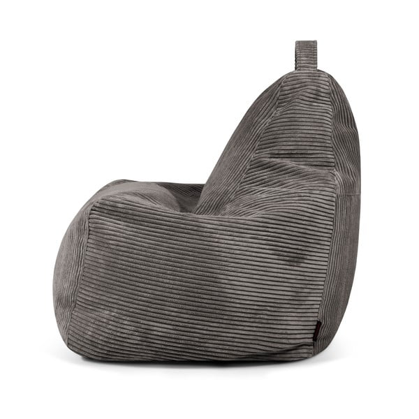 Puof a sacco marrone con rivestimento in velluto a coste Play Amuse – SLOWDOWN-image-3