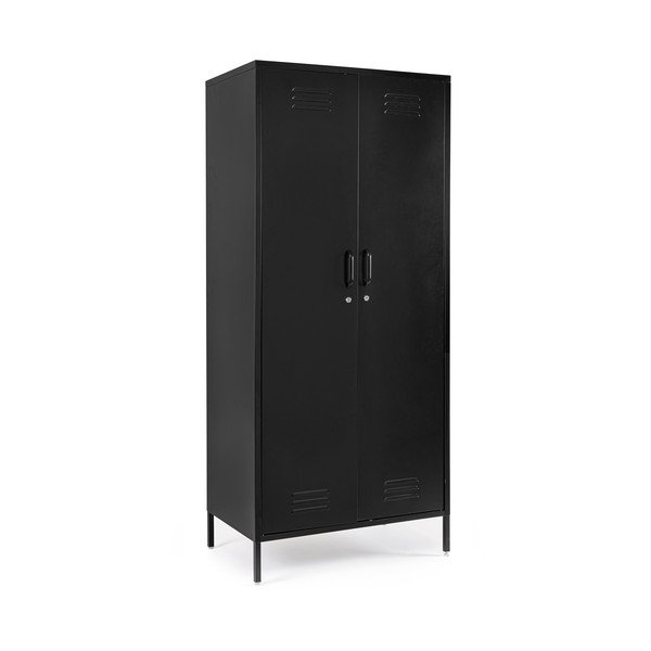 Armadietto nero in metallo con chiusura a chiave 80x185x50 cm Cambridge – Yes Everyday-image-2