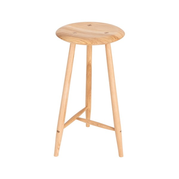 Sedia da bar di colore naturale in rovere massiccio (altezza della seduta 65 cm) Blanc – Gazzda-image-3