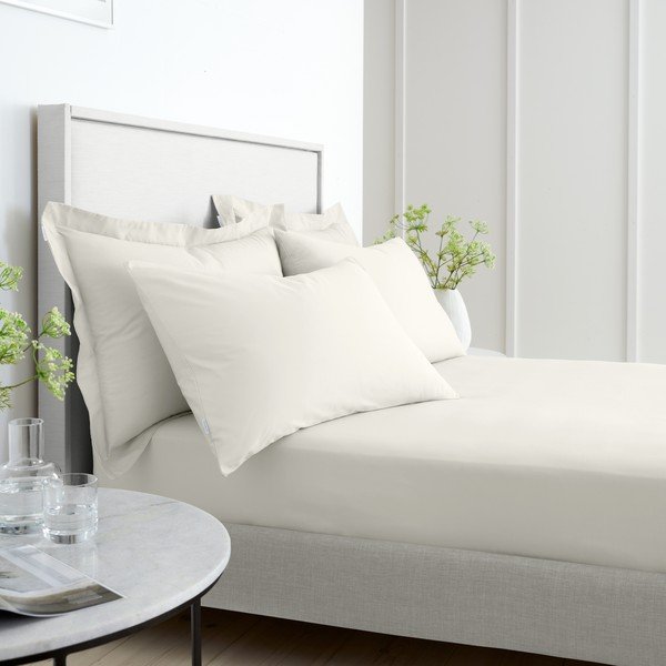 Lenzuolo con angoli color crema in percalle di cotone 90x190 cm Cotton Percale – Bianca-image-2