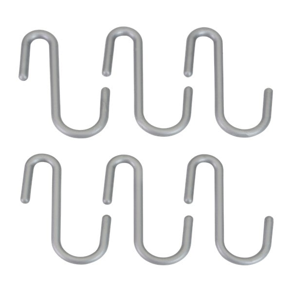 Set di ganci da appendere argentati in plastica 6 pz City – Metaltex-image-1