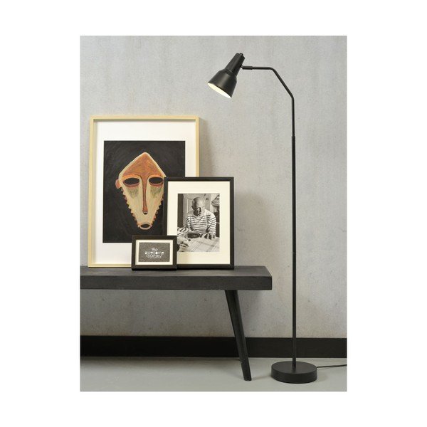 Lampada da terra nera con paralume in metallo (altezza 140 cm) Valencia - it's about RoMi-image-3