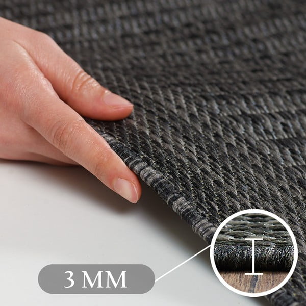 Tappeto rotondo per esterni grigio scuro ø 160 cm Giza - Ayyildiz Carpets-image-3