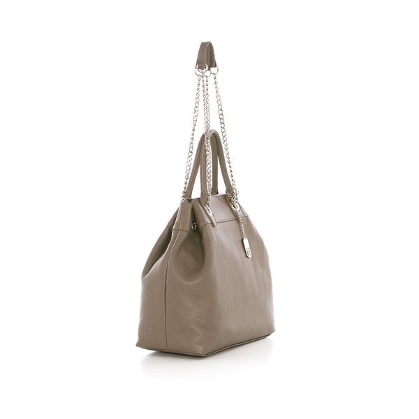 Béžová kožená kabelka Federica Bass Apollo-image-3