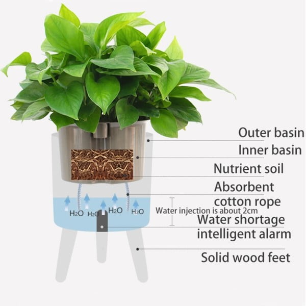Vaso autoinnaffiante in plastica ø 23 cm Calla - Tomasucci-image-4