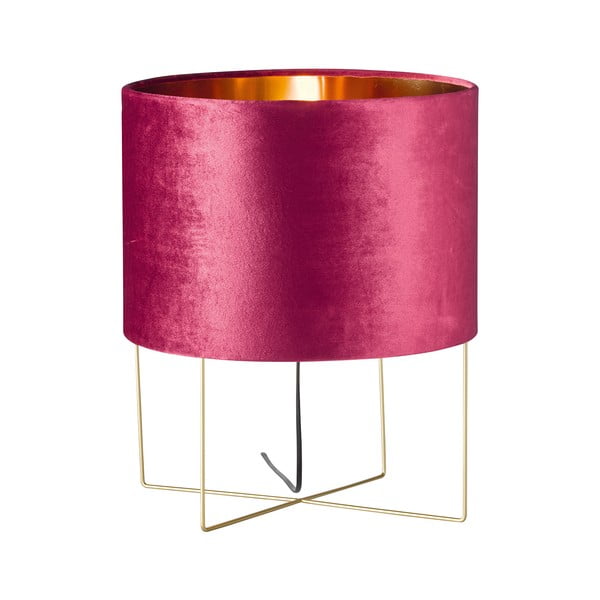 Lampada da tavolo viola con paralume in tessuto (altezza 43 cm) Aura - Fischer & Honsel