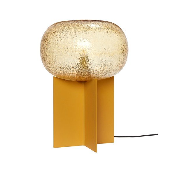 Lampada da tavolo arancione con paralume in vetro (altezza 36 cm) Podium - Hübsch