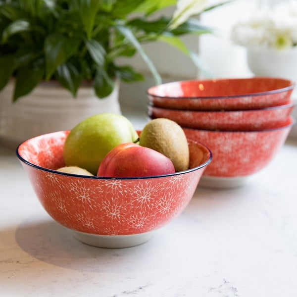 Ciotola in ceramica rossa , ø 16 cm Floral - Kitchen Craft-image-1
