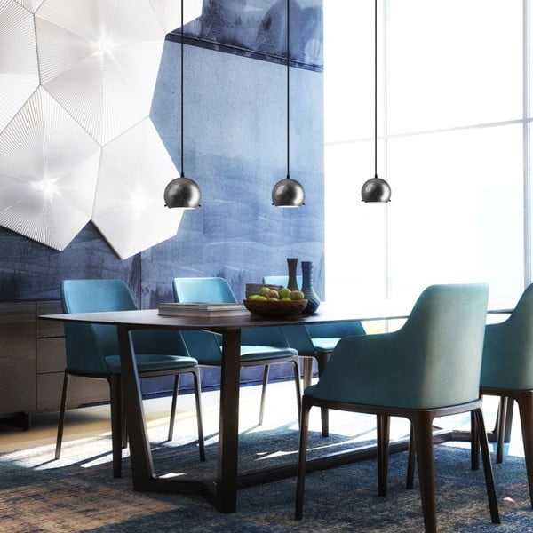 Lampada a sospensione tripla nera MYOO Elementare Teo Matte - Sotto Luce-image-1