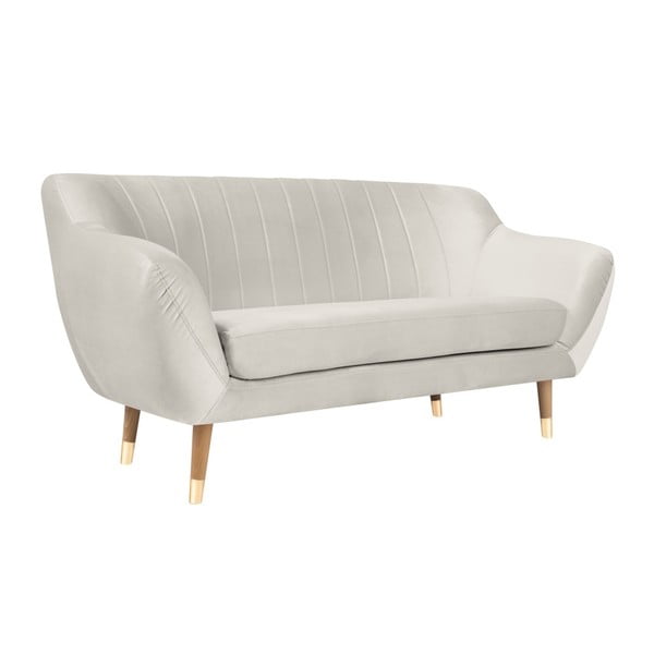 Divano in velluto crema , 158 cm Benito - Mazzini Sofas-image-2