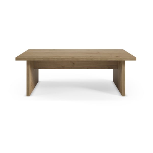 Tavolino da salotto di colore naturale con piano effetto rovere 70x120 cm Loana – Marckeric-image-3