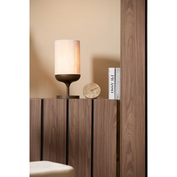 Lampada da tavolo marrone scuro con paralume in tessuto (altezza 50 cm) Dania - Light & Living-image-1