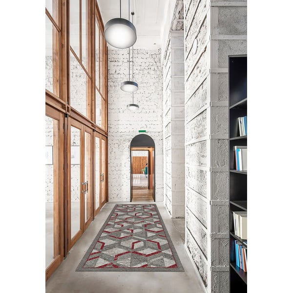 Runner grigio e rosso , 55 x 140 cm Hypnotik - Floorita-image-1