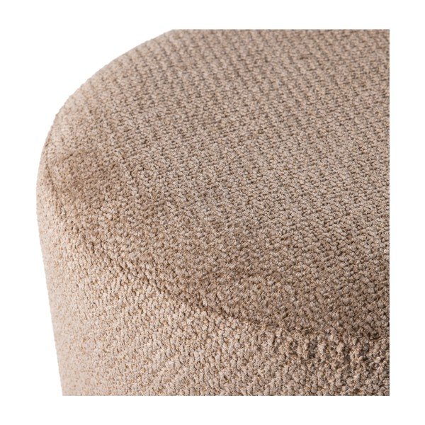 Poggiapiedi marrone chiaro con rivestimento in bouclé Islen – WOOOD-image-3