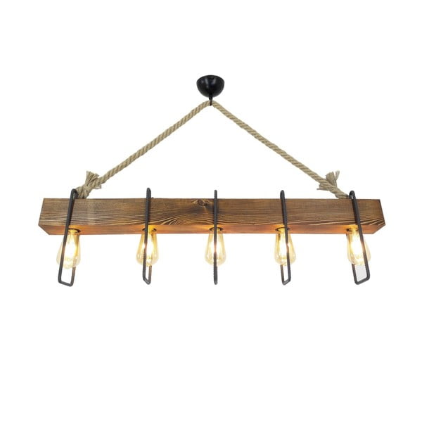 Apparecchio a soffitto in legno a sospensione Demir, 5 lampadine - Opviq lights