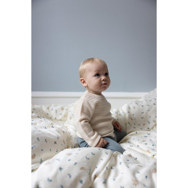 Set copripiumino e federa da bambini color crema in cotone organico per culla 100x140 cm Blueberries – Cam Cam Copenhagen-image-1