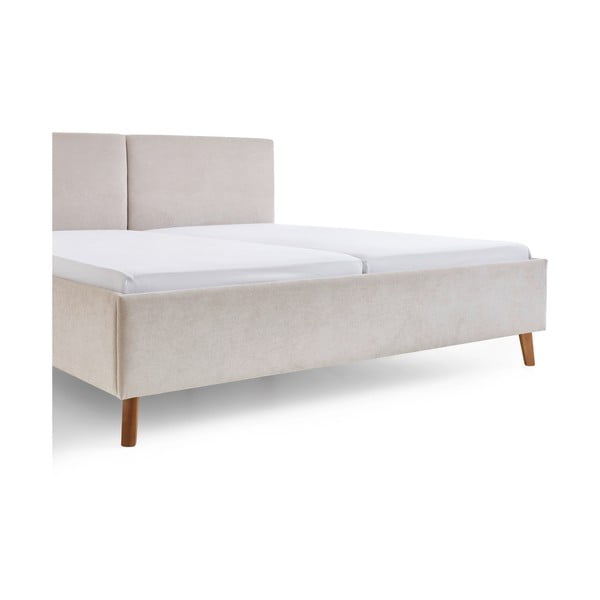 Letto matrimoniale imbottito beige con rete inclusa 180x200 cm Piano – Meise Möbel-image-4