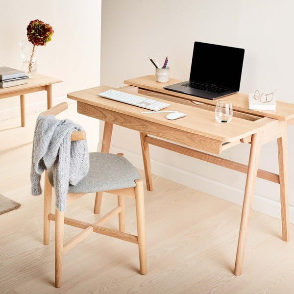 Tavolo da lavoro con piano in rovere 110x55,5 cm Home - Hammel Furniture-image-1