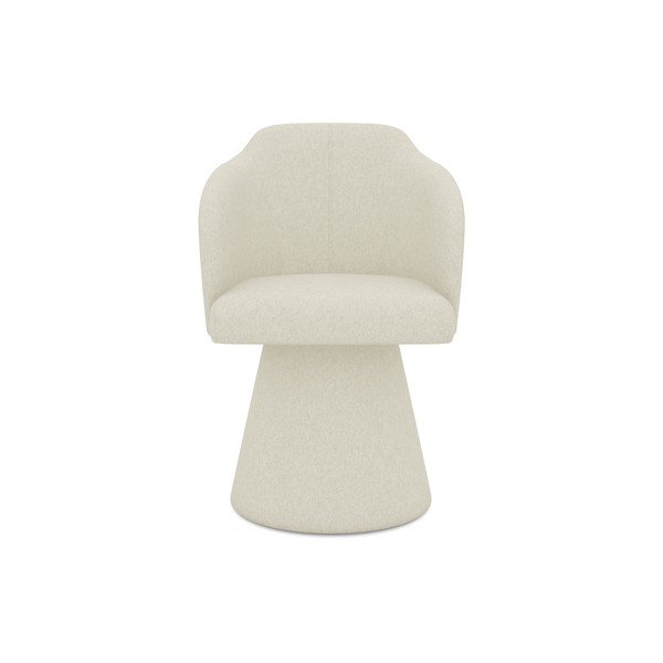 Sedia da pranzo color crema in imbottito Kanoa – Makamii-image-1