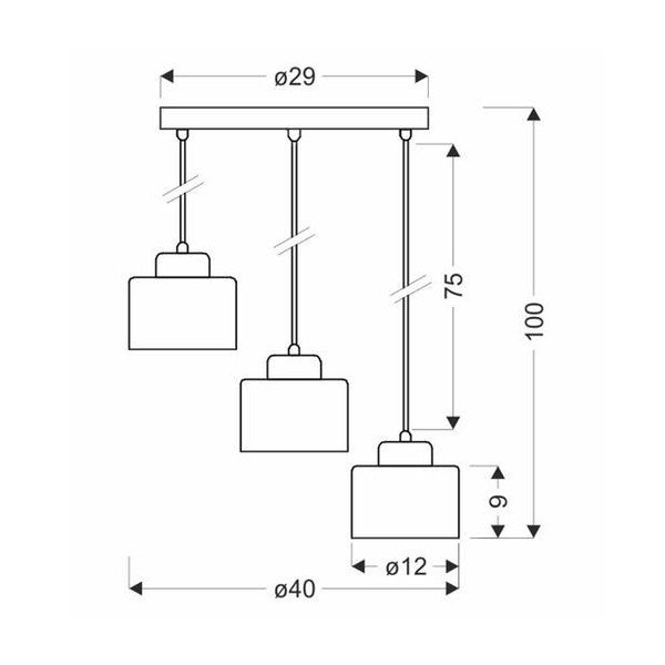 Apparecchio a sospensione in metallo nero Wama - Candellux Lighting-image-1