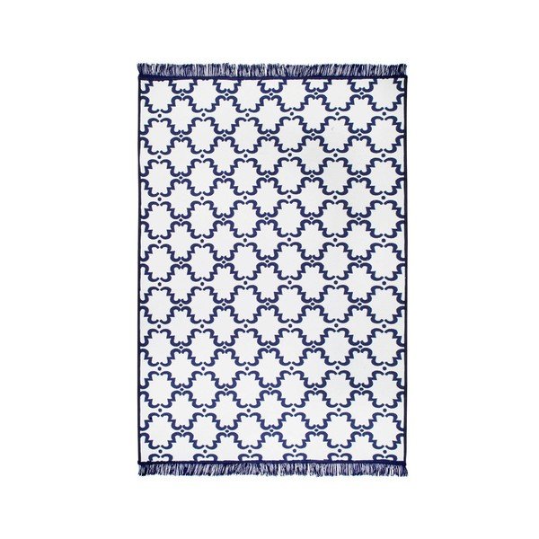 Tappeto bifacciale blu e bianco Risus, 160 x 250 cm - Cihan Bilisim Tekstil-image-1