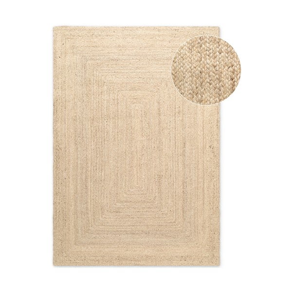 Tappeto colore naturale chiaro in iuta reversibile e tessuto a mano 80x150 cm Sharmila Natural White – Hanse Home
