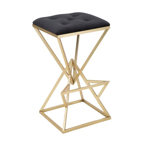 Sedia da bar nera/dorata in imbottito (altezza della seduta 75 cm) Piramid – Mauro Ferretti-image-2