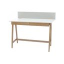 Scrivania bianca con base in legno di frassino, lunghezza 110 cm Luka - Ragaba