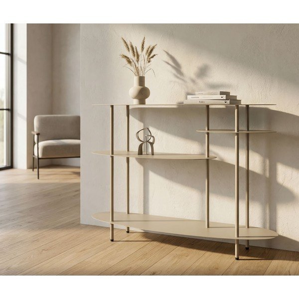 Tavolo consolle greige in metallo 34x118 cm Saturn – Mauro Ferretti-image-1