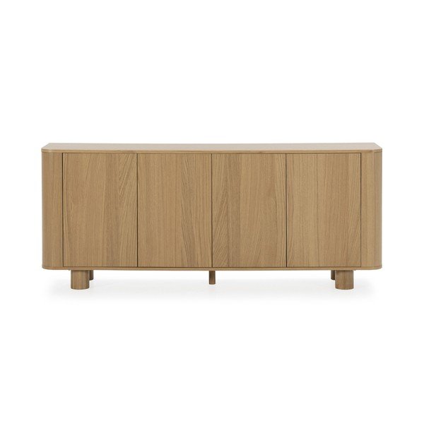 Cassettiera di colore naturale con effetto rovere 180x75x40 cm Padoc – MOME-image-3