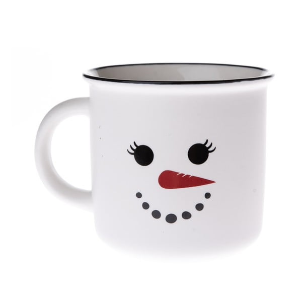 Tazza in porcellana bianca con motivo natalizio 380 ml Snowman - Dakls