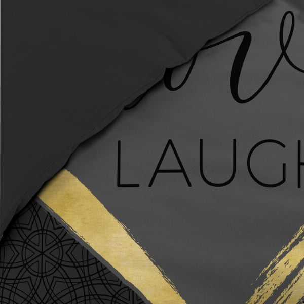 Set copripiumino e federa nero in cotone per letto matrimoniale 200x200 cm Crazy Love – douceur d'intérieur-image-3