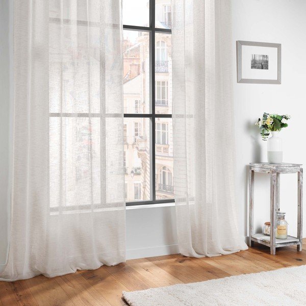Tenda sottile avorio in voile 140x240 cm Carlin – douceur d'intérieur-image-3