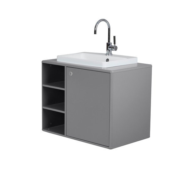 Mobile grigio con lavabo senza miscelatore 80x62 cm Color Bath - Tom Tailor-image-2
