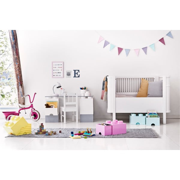 Scatola portaoggetti rosa chiaro con due cassetti - LEGO®-image-1