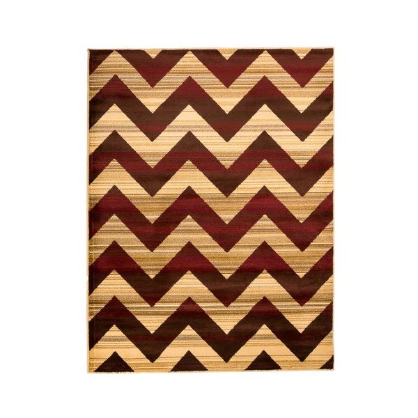 Hnědý vysoce odolný koberec Floorita Inspiration Zig Zag, 165 x 235 cm