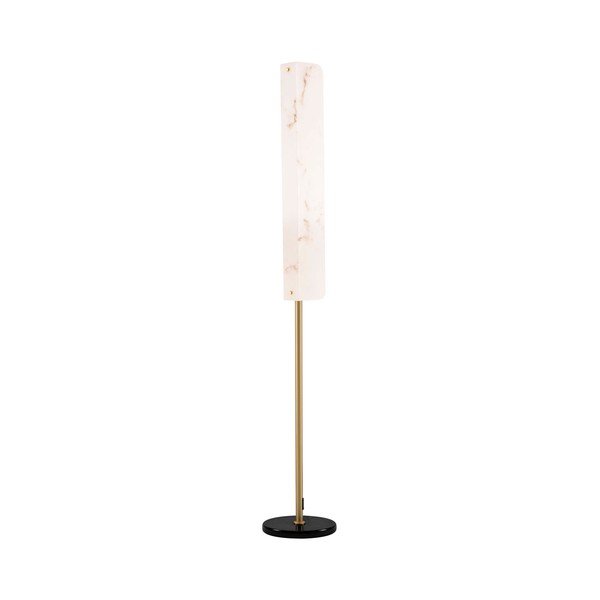 Lampada da terra LED color crema/color ottone con effetto marmo (altezza totale 160 cm) Aider – Nova Luce