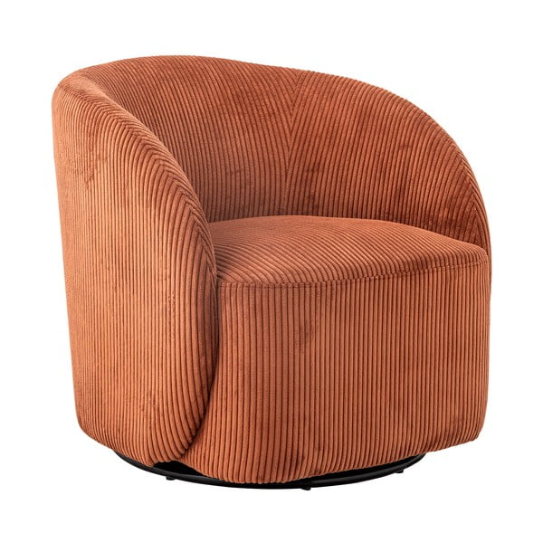 Poltrona in velluto a coste arancione Pradi - Bloomingville
