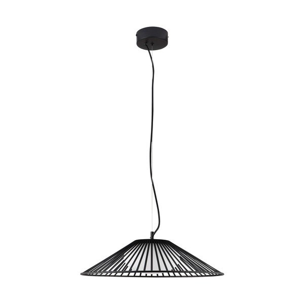 Lampadario LED nero opaco in metallo con paralume in vetro ø 50 cm Brume – Nova Luce