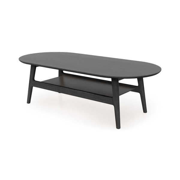 Tavolino da salotto nero con effetto rovere 60x130 cm Curved – Woodman-image-2