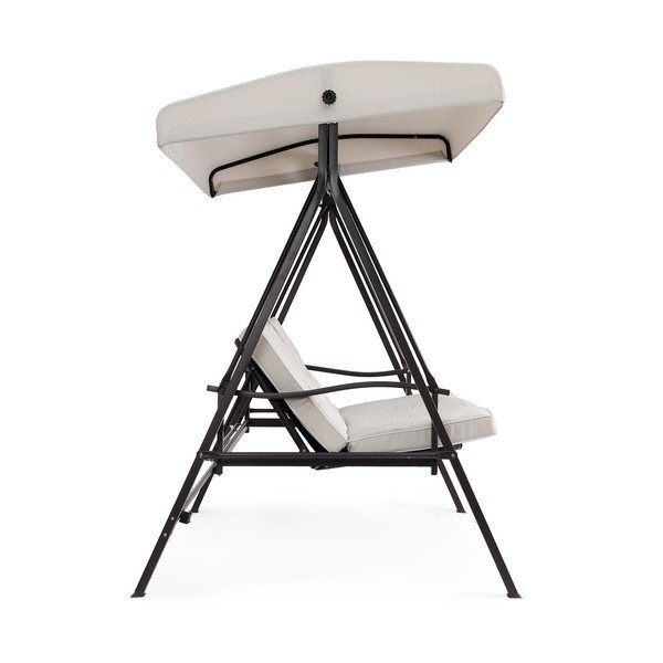 Dondolo da giardino color antracite/beige in metallo Taurus – Bizzotto-image-3