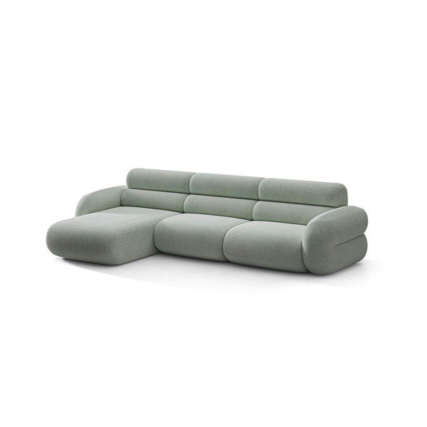 Divano angolare blu (con penisola a sinistra/con chaise lounge) con rivestimento in ciniglia Neo – Micadoni 